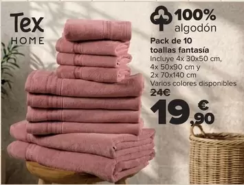 Tex Home - Pack De 10 Toallas Fantasía