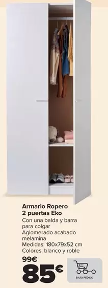Armario Ropero 2 Puertas Eko