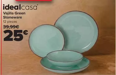 Idealcasa - Vajilla Green Stoneware