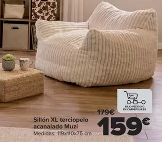 Sillón XL Terciopelo Acanalado Muzi