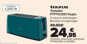 Taurus - Tostador PTFO1201 Duplo