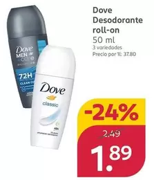 Dove - Desodorante Roll-On