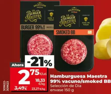 Seleccion De Dia - Hamburguesa Maestra 99% Vacuno
