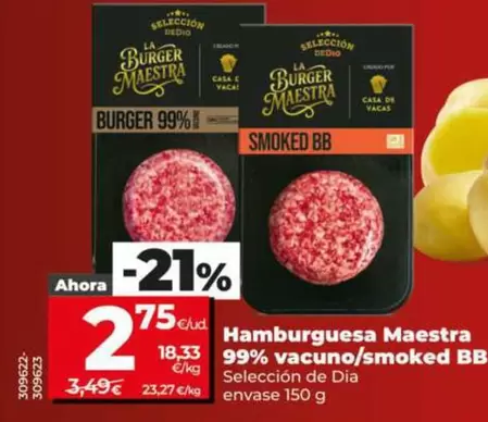 Seleccion De Dia - Hamburguesa Maestra 99% Vacuno