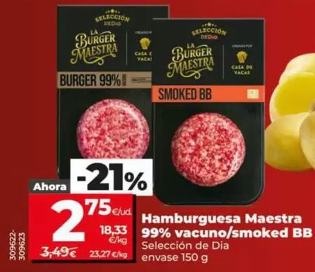 Seleccion De Dia - Hamburguesa Maestra 99% Vacuno