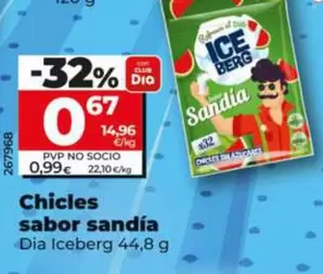 Dia Iceberg - Chicles Sabor Sandia 
