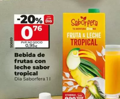 Dia Saborfera - Bebida De Frutas Con Leche Sabor Tropical 