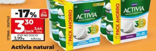 Danone - Activia Natural 0% Edulcorado/Natural Desnatado