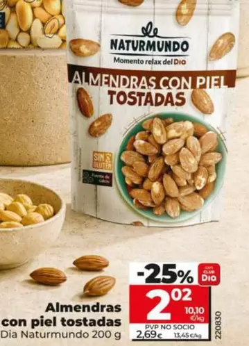 Dia Naturmundo - Almendras Con Piel Tostadas