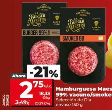 Seleccion De Dia - Hamburguesa Maestra 99% Vacuno/Smoked BB