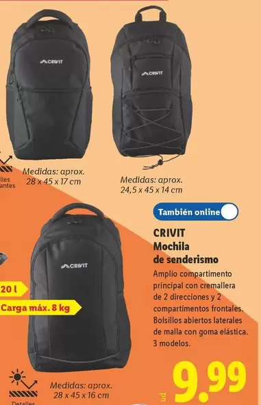 Crivit - Mochila De Senderismo