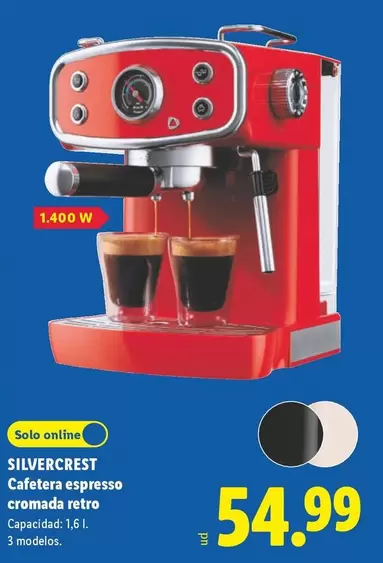 SilverCrest - Cafetera Espresso Cromada Retro
