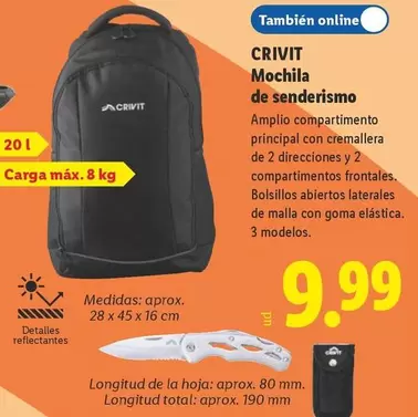 Crivit - Mochila De Senderismo