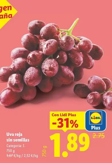 Uva Roja Sin Semillas