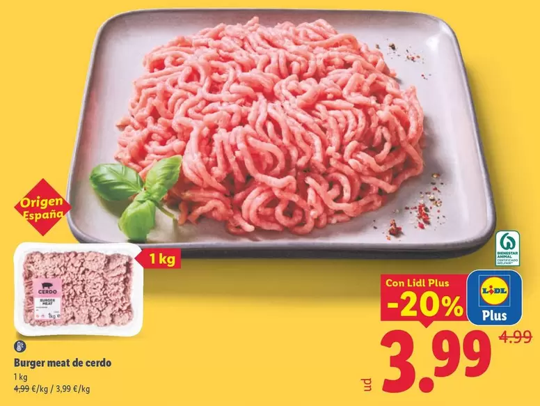 Burger Meat De Cerdo