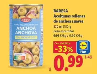 Baresa - Aceitunas Rellenas De Anchoa Suaves
