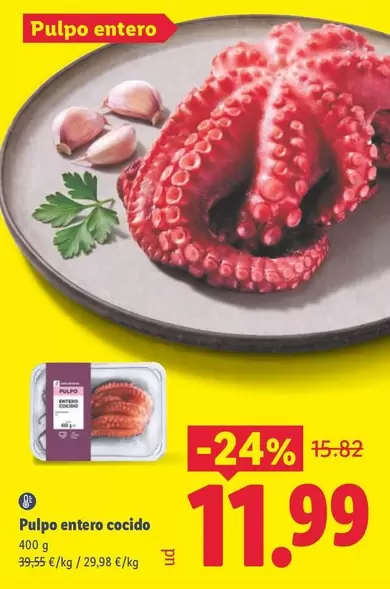Pulpo Entero Cocido