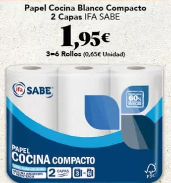 ifa sabe - Papel Cocina Blanco Compacto 2 Capas