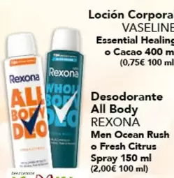 Rexona - Desodorante All Body Men Ocean Rush O Fresh Citrus Spray