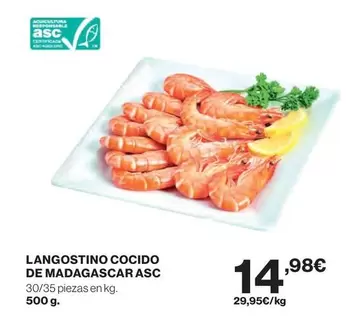 Langostino Cocido De Madagascar Asc