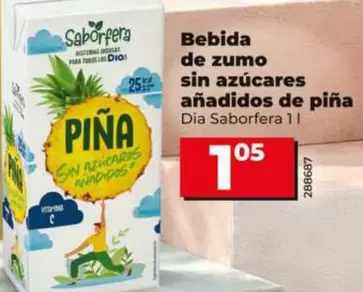 Dia Saborfera - Bebida De Zumo Sin Azucares Anadidos De Pina
