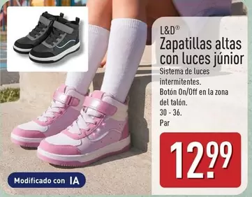 L&D - Zapatillas Altas Con Luces Junior