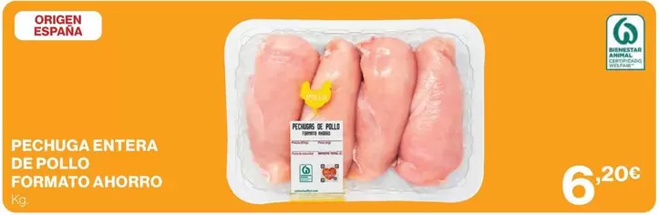 origen - Pechuga Entera De Pollo Formato Ahorro