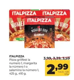 Italpizza - Pizza Grillfest La Numero 1 Margarita La Numero 1 O Salamino La Numero 1
