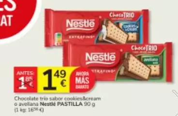 Nestlé - Chocolate Trio Sabor Cookies&Cream O Avellana
