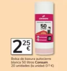 Consum - Bolsa De Basura Autocierre Blanca 50 Tros