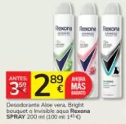 Rexona - Desodorante Aloe Vera, Bright Bouquet O Invisible Aqua Spray