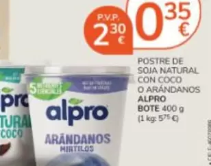 Alpro - Postre De Soja Natural Con Coco O Arandanos