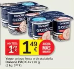 Danone - Yogur Griego Fresa O Stracciatella