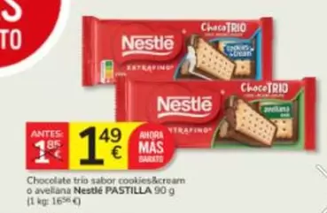 Nestlé - Chocolate Trio Sabor Cookies&Cream O Avellana