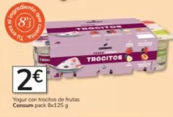 Consum - Yogur Con Troctose De Frutas Pack 8x125 G