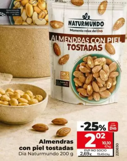 Dia Naturmundo - Almendras Con Piel Tostadas