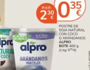 Alpro - Postre De Soja Natural Con Coco O Arandanos