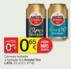 Amstel - Cerveza Tostada O Tostada 0,0 Oro Lata