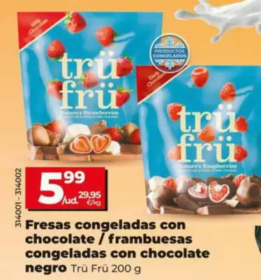 Tru Fru - Fresas Congeladas Con Chocolate/ Frambuesas Congeladas Con Chocolate Negro