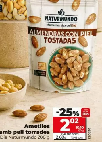 Dia Naturmundo - Almendras Con Piel Tostadas