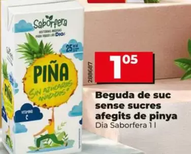 Dia Saborfera - Bebida De Zumo Sin Azucares Anadidos De Pina