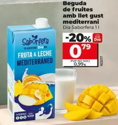 Dia Saborfera - Bebida De Frutas Con Leche Sabor Mediterraneo