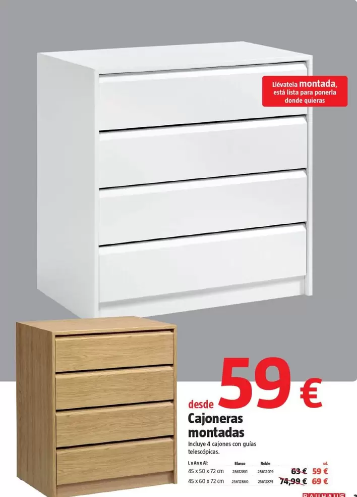 Cajoneras Montadas