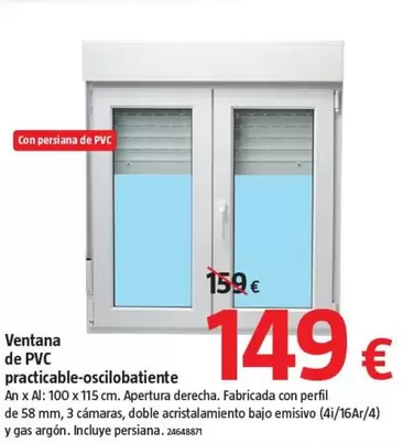 Ventana De PVC Practicable Oscilobatiente