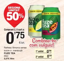Fuze Tea - Refresc Llimona Sense Sucre O Maracuja