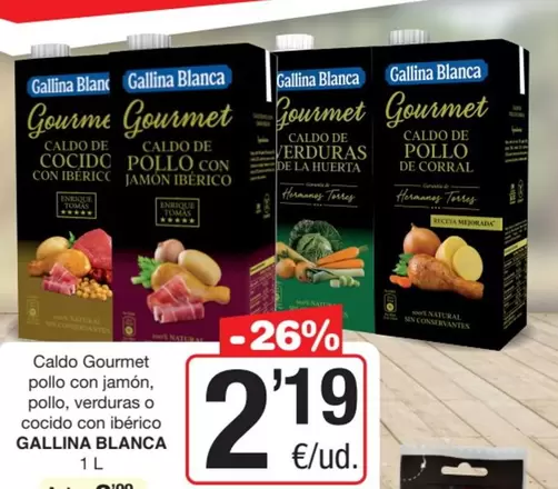 Gallina Blanca - Caldo Gourmet Pollo Con Jamon, Pollo, Verduras O Cocido Con Iberico