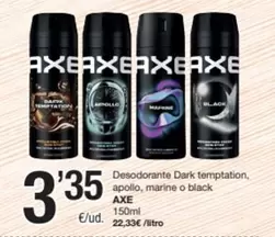 Axe - Desodorante Dark Temptation, Apollo, Marine O Black