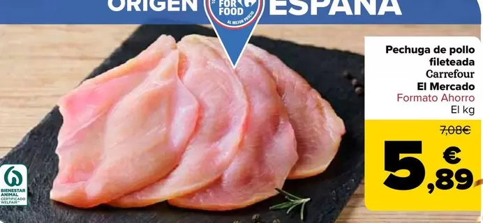 Carrefour El Mercado - Pechuga De Pollo Fileteada