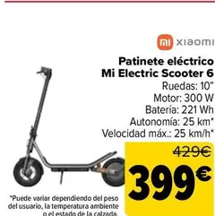 Xiaomi - Patinete Electrico Mi Electric Scooter 6