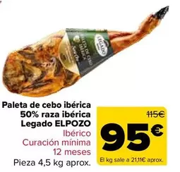 Elpozo - Paleta De Cebo Iberica 50% Raza Iberica Legado